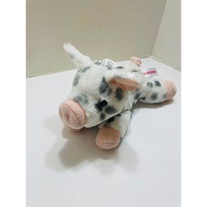 Aurora 2020 Grey & White Spotted Flopsie 9" Piglet Small Plush NWOT